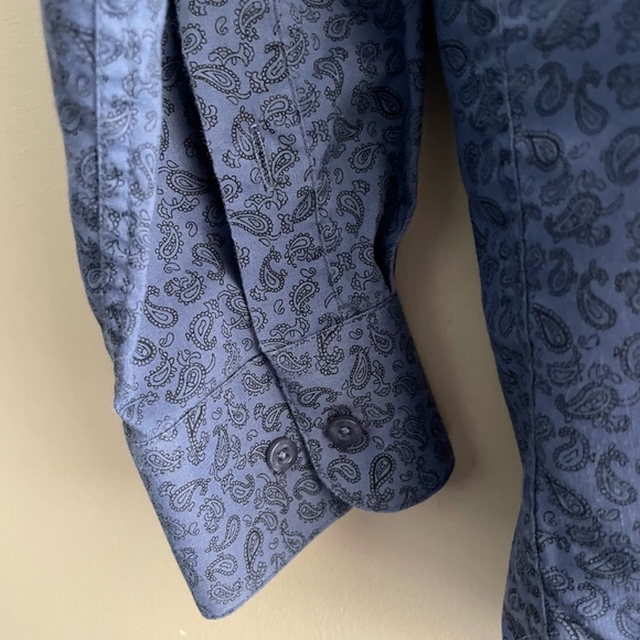 BUFFALO DAVID BITTON Dress Shirt Men’s Size L Slim Stretch Blue Paisley #511 - Picture 3 of 11